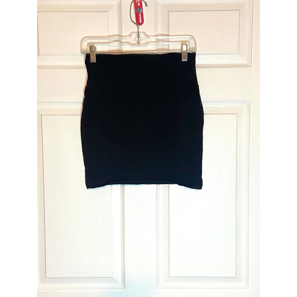 Charlotte Russe Black Bodycon Mini Skirt High Waisted Cotton Spandex Medium